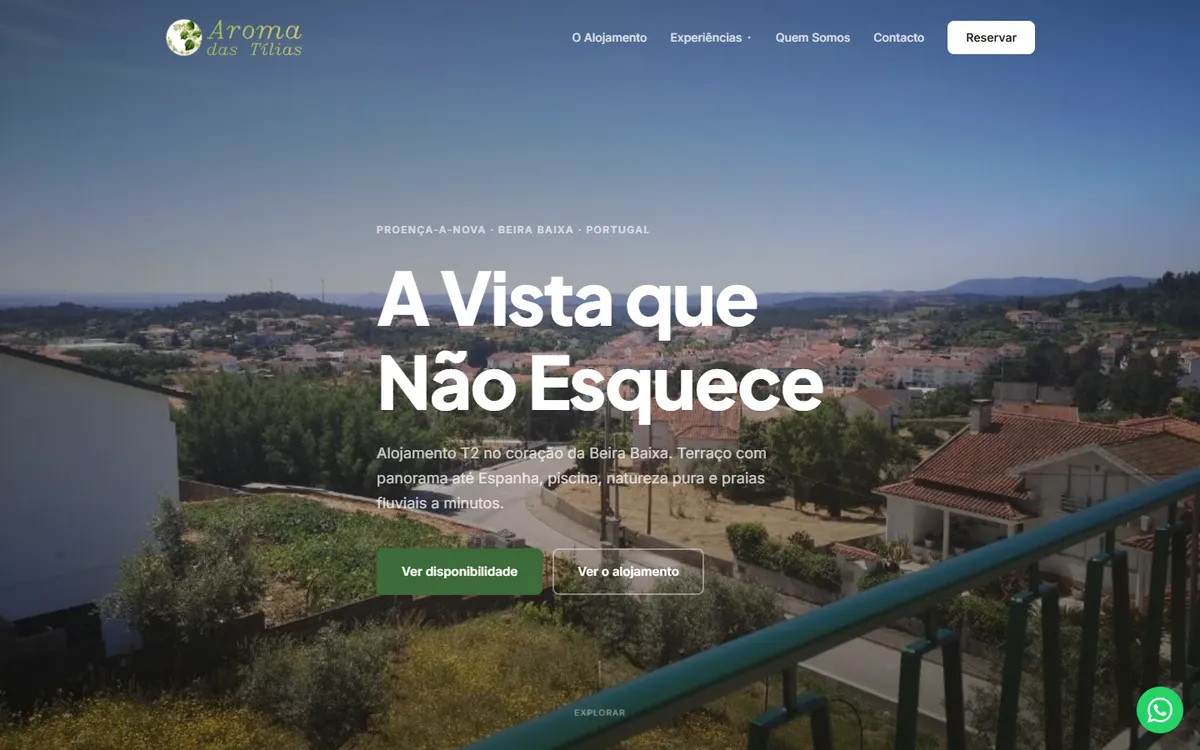 Aroma das Tílias — alojamento local em Proença-a-Nova, website por Valado Digital
