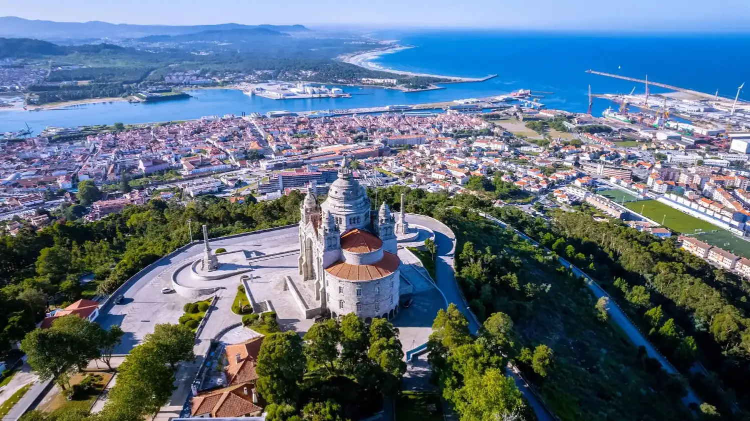 Centro histórico de Viana do Castelo no Minho, Portugal